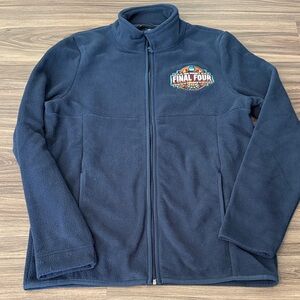 Port Authority Blue zip Fleece Jacket w/ NCAA Final Four basketball Phoenix logo